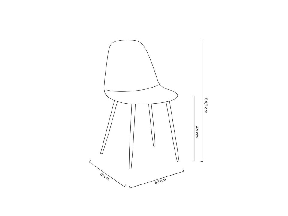 MODESTO krzesło LUCY szare - welur, metal - Modesto Design